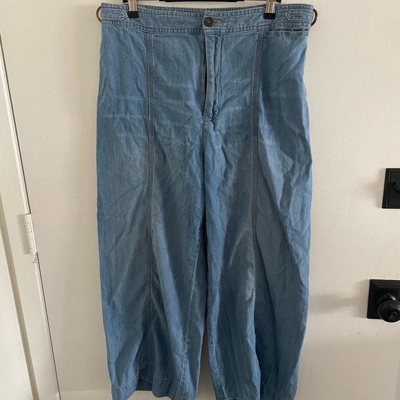 Light Blue Pilcro and the Letterpress Wide-Leg Denim Pants Size 30 - Picture 1 of 8